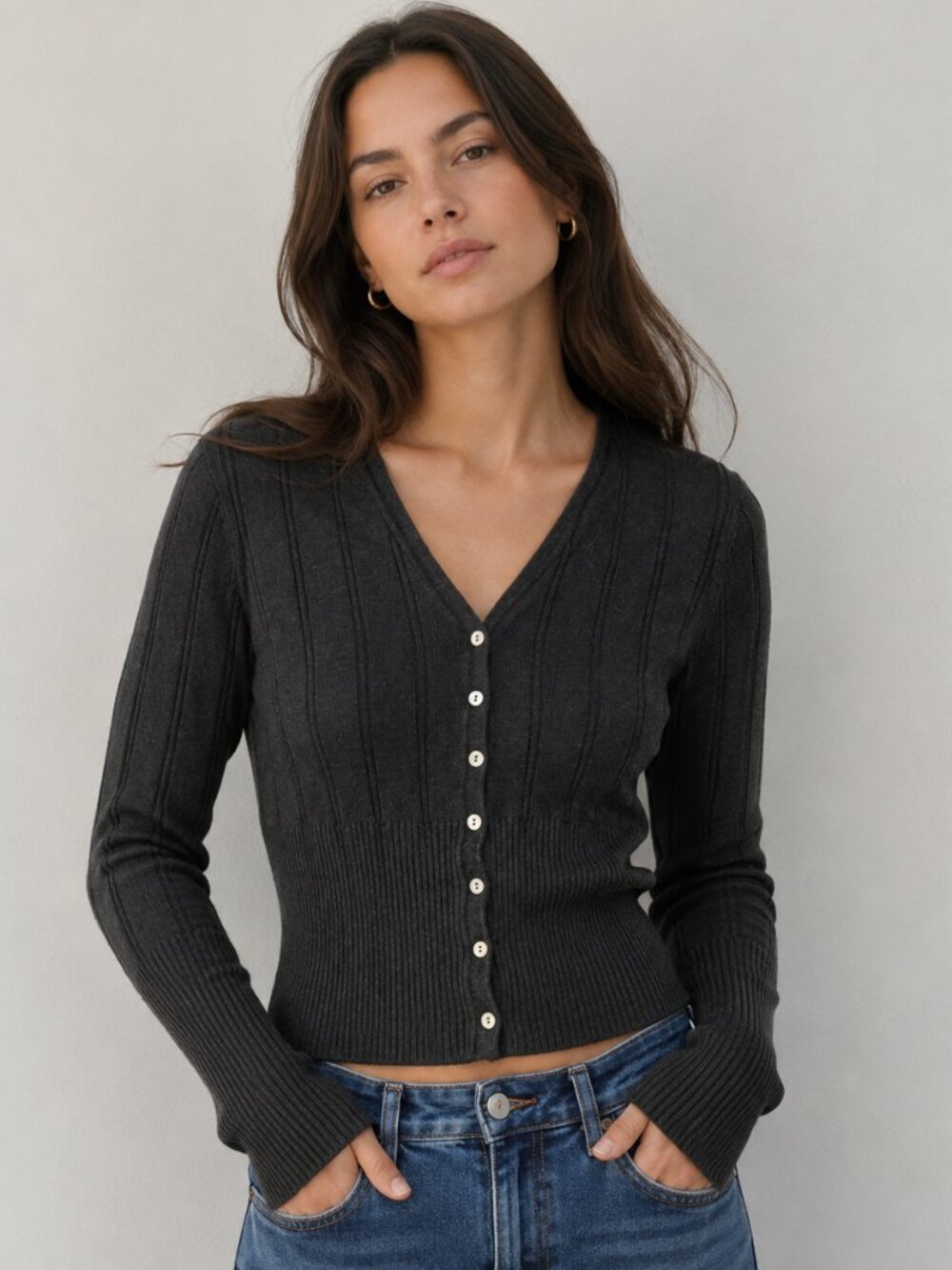 vintage Perry Ellis silk-cashmere cardigan - M